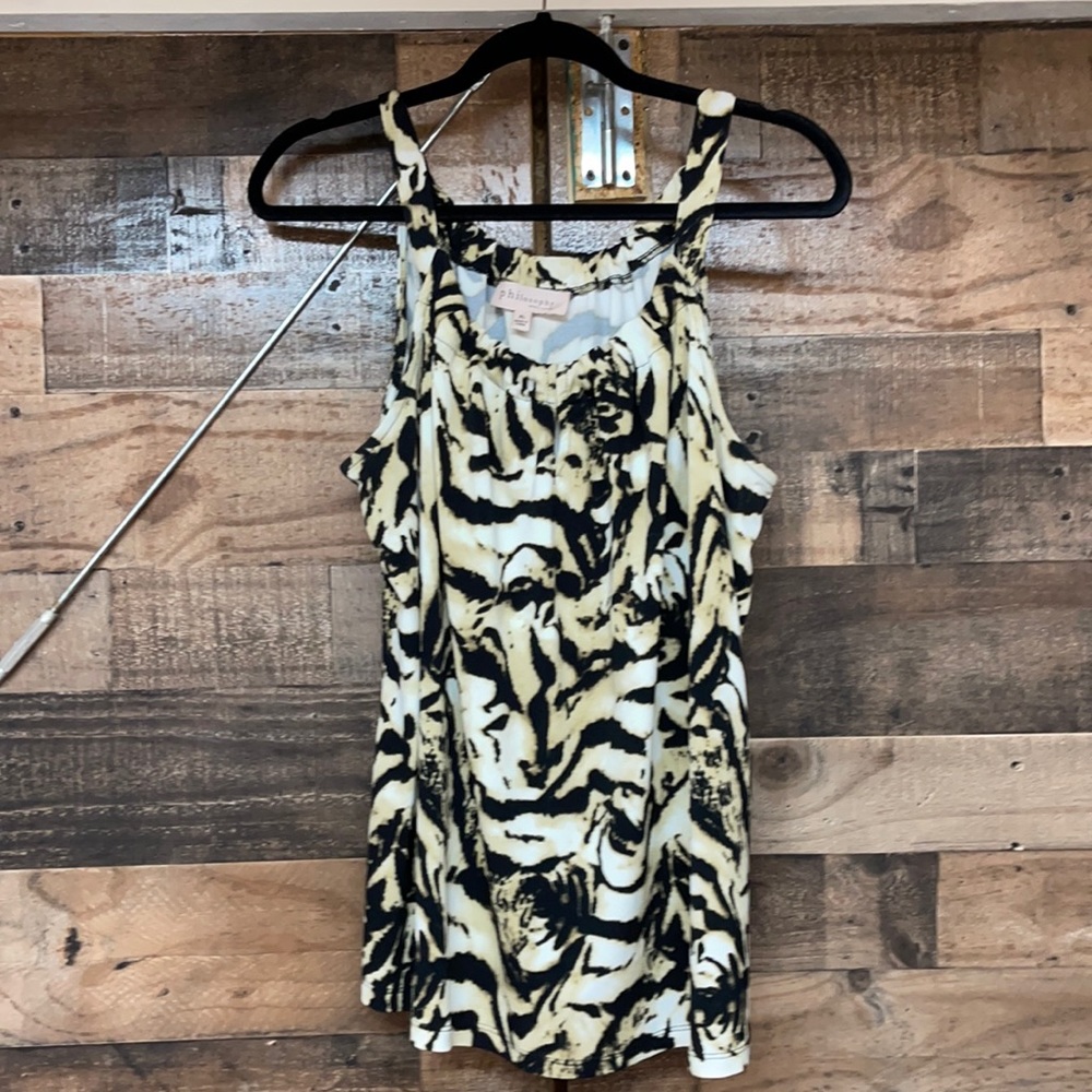 Sleeveless animal print blouse XL